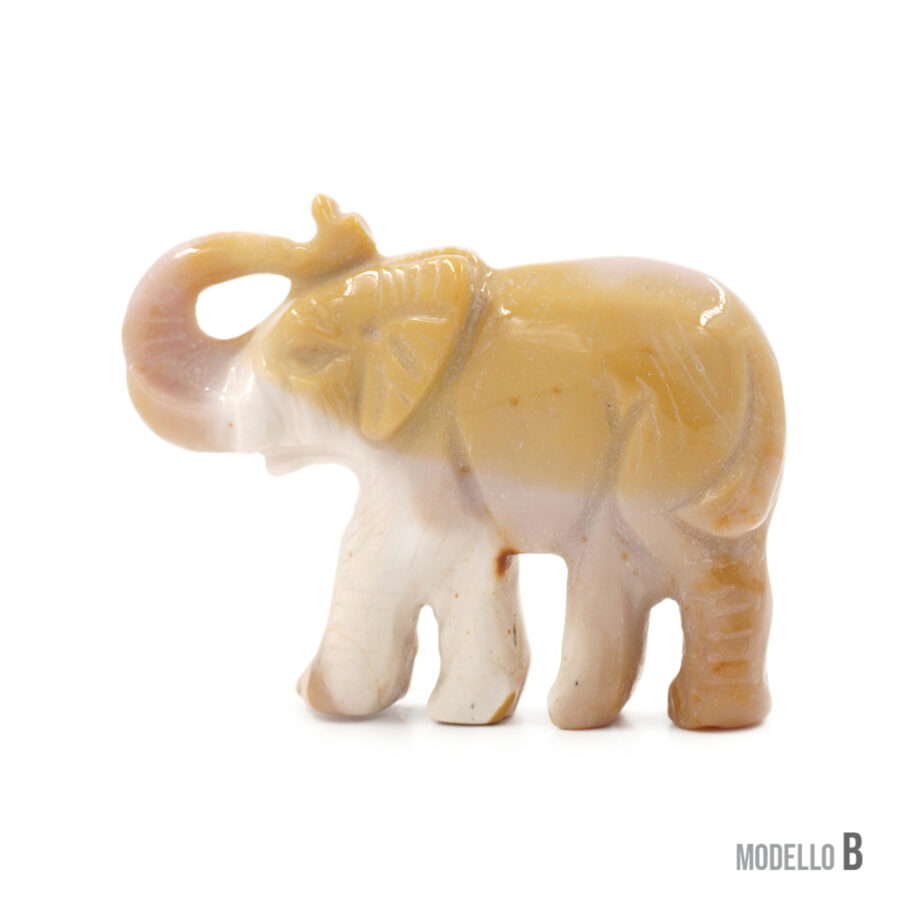 Pendente in serpentite, agata rossa, agata grigia, agata muschiata inciso a forma di elefante 55x35mm – Foro Posteriore - immagine 2
