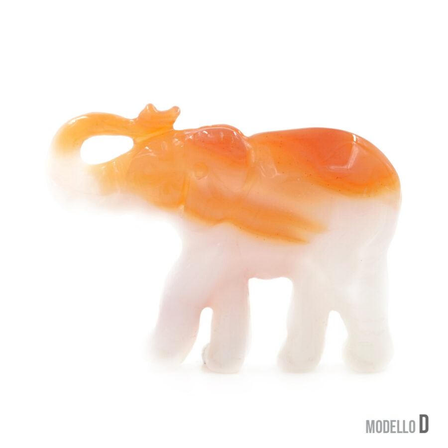 Pendente in serpentite, agata rossa, agata grigia, agata muschiata inciso a forma di elefante 55x35mm – Foro Posteriore - immagine 4