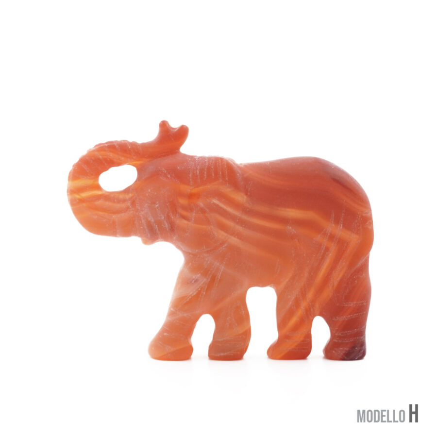 Pendente in serpentite, agata rossa, agata grigia, agata muschiata inciso a forma di elefante 55x35mm – Foro Posteriore - immagine 8