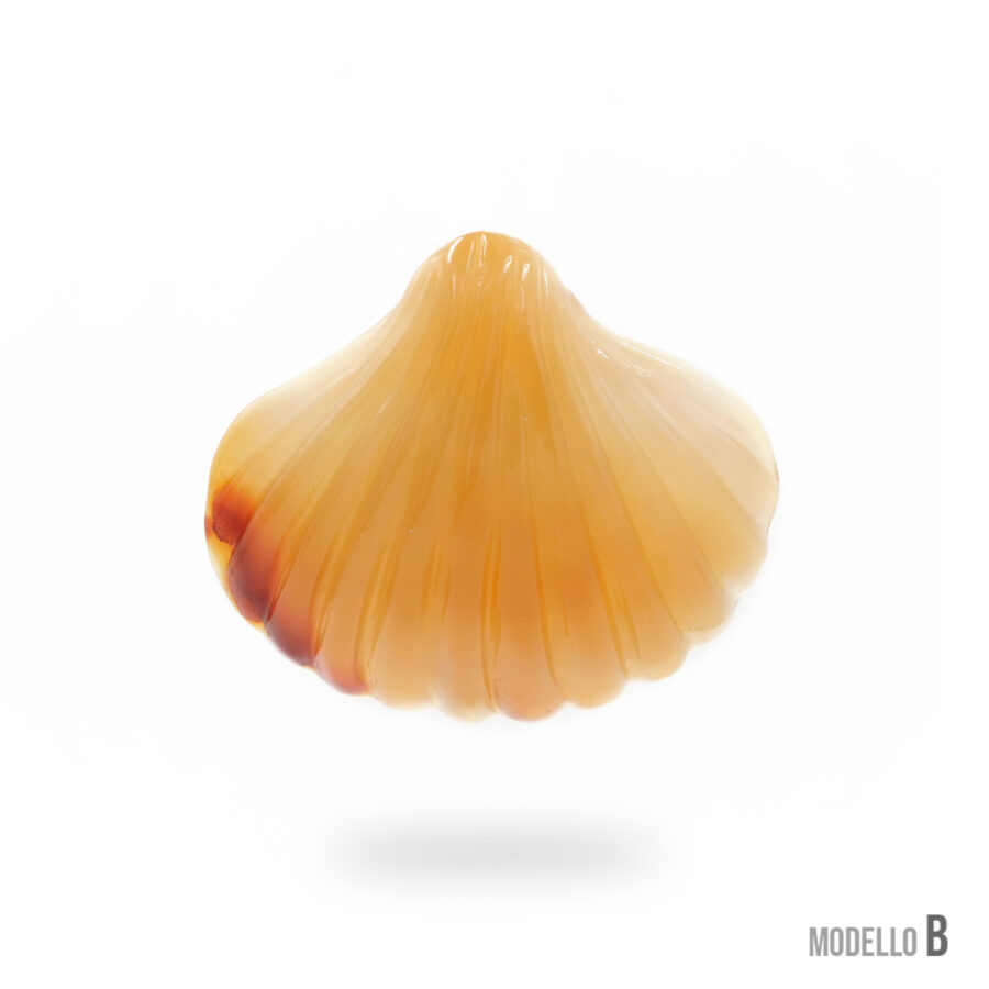 Pendente in agata rossa forma conchiglia 60x55mm – Foro Posteriore - immagine 2