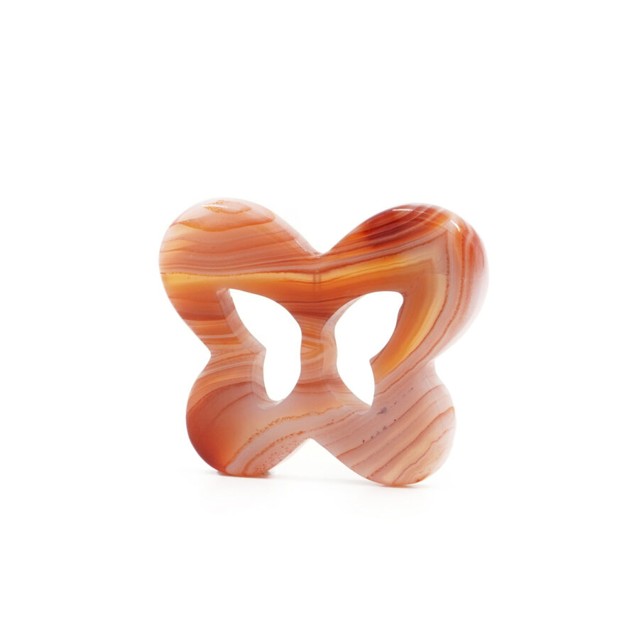 Piastra traforata in agata rossa forma farfalla 44x37mm – Foro Passante
