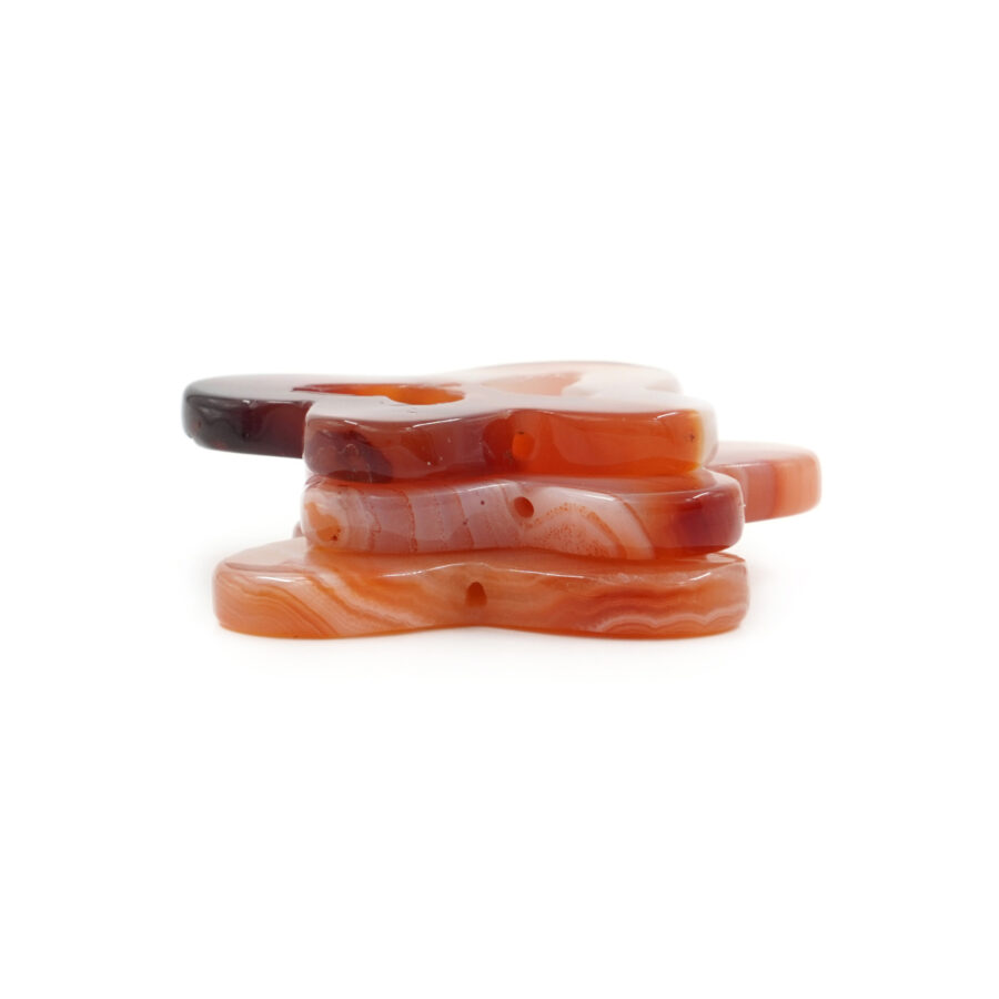 Piastra traforata in agata rossa forma farfalla 44x37mm – Foro Passante - immagine 3