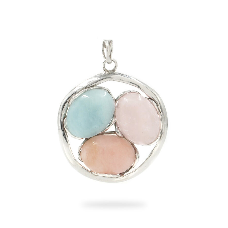 Pendente in argento 925 con berillo – Platinato