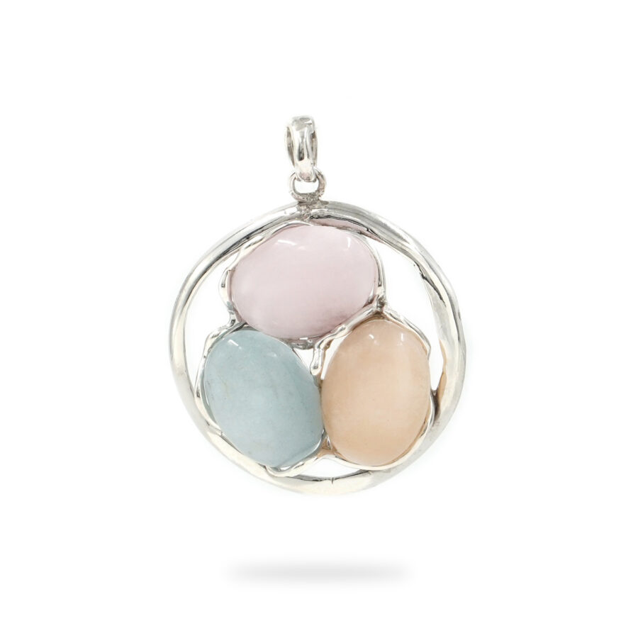 Pendente in argento 925 con berillo – Platinato - immagine 2