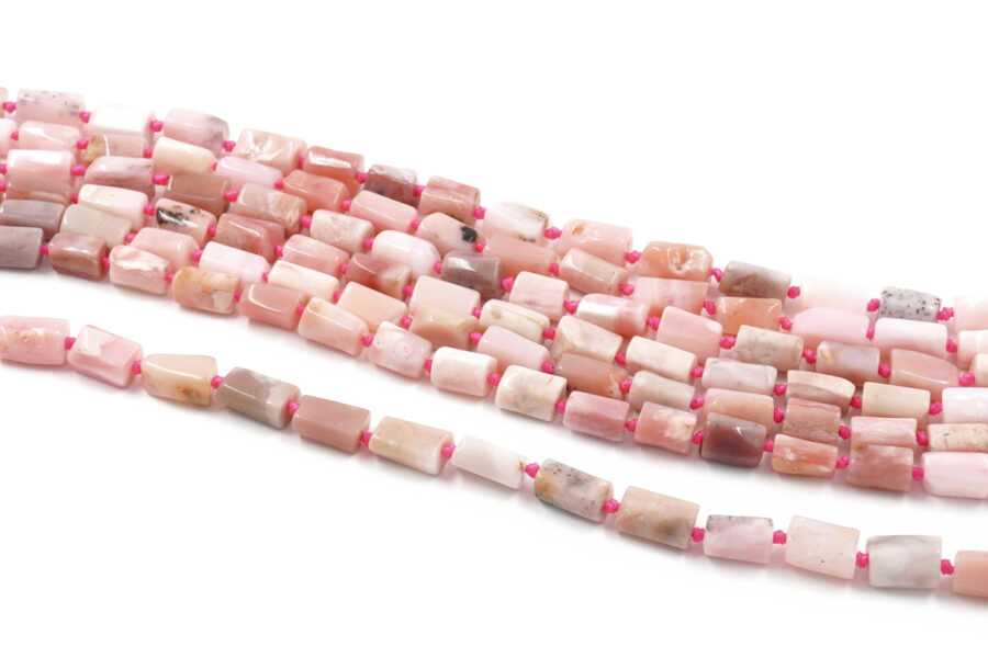 Opale Rosa fili cilindri sfaccettati ~11x5mm