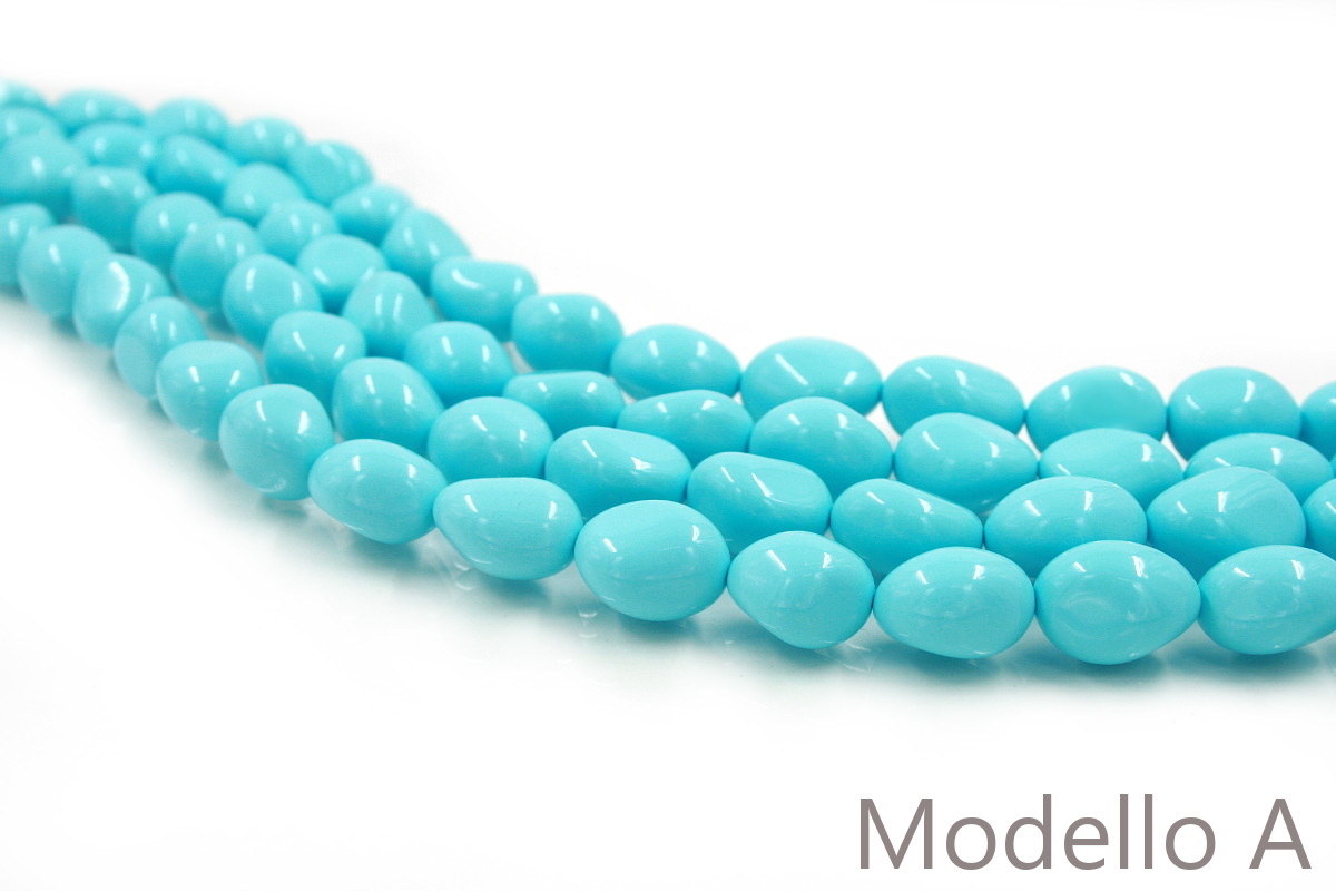 Pasta turchese fili sassi misure varie da 15x12mm a 20x15mm