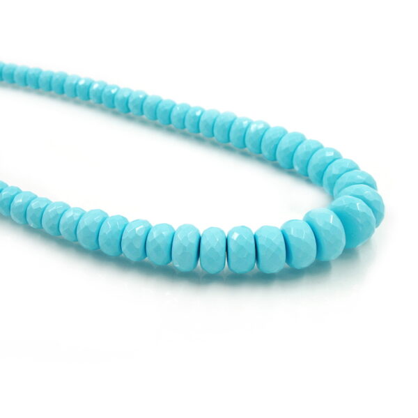 Pasta turchese fili rondelle sfaccettate a gradazione da 10mm a 20mm