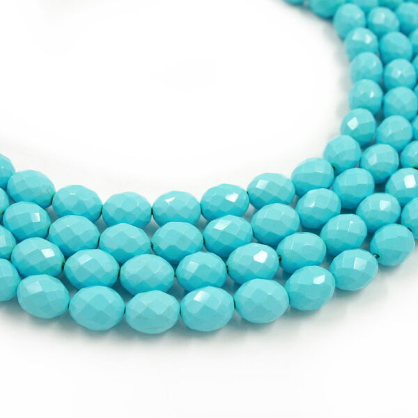 Pasta turchese fili olive sfaccettate 12x10mm