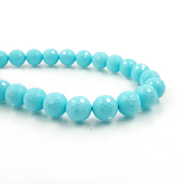 Pasta turchese fili round sfaccettati 18mm