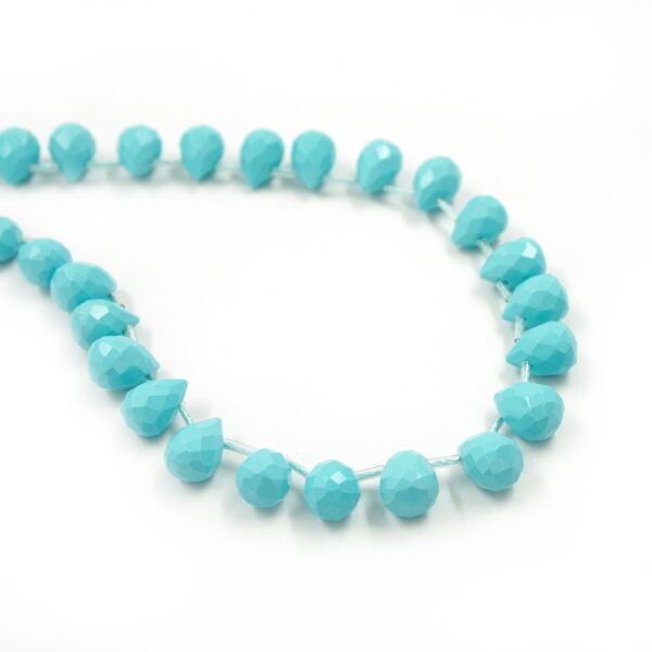 Pasta turchese fili gocce sfaccettate 12x8mm