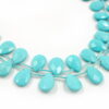 Pasta turchese fili gocce piatte sfaccettate 9x6mm– Foro Laterale