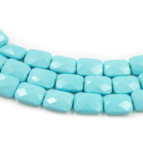 Pasta turchese fili rettangoli sfaccettati 14x10mm