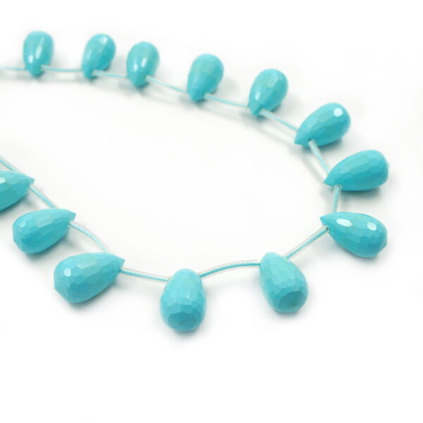 Pasta turchese fili gocce sfaccettate 20x12mm – Foro Laterale