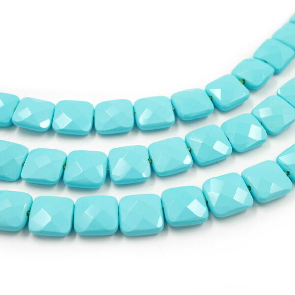 Pasta turchese fili quadrati sfaccettati 8mm