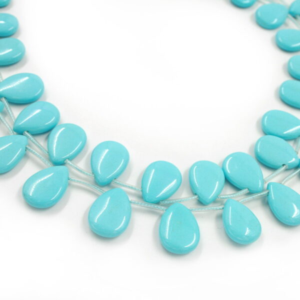 Pasta turchese fili goccia piatta 18x13mm – Foro Bandiera