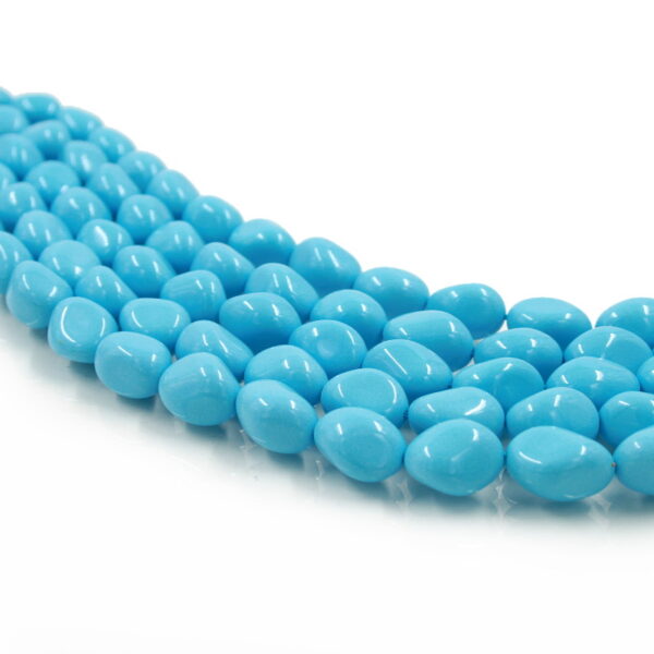 Pasta turchese fili sassi 12x10mm – Azzurro Scuro