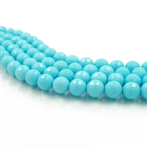 Pasta turchese fili round sfaccettati 14mm