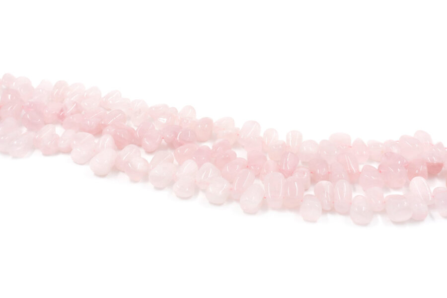 Quarzo rosa fili sassi 20x10mm – Foro Laterale - immagine 2
