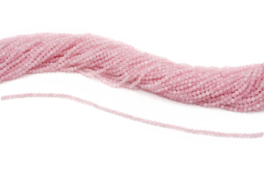 Quarzo rosa fili round sfaccettati 4mm – Qualità A - immagine 2