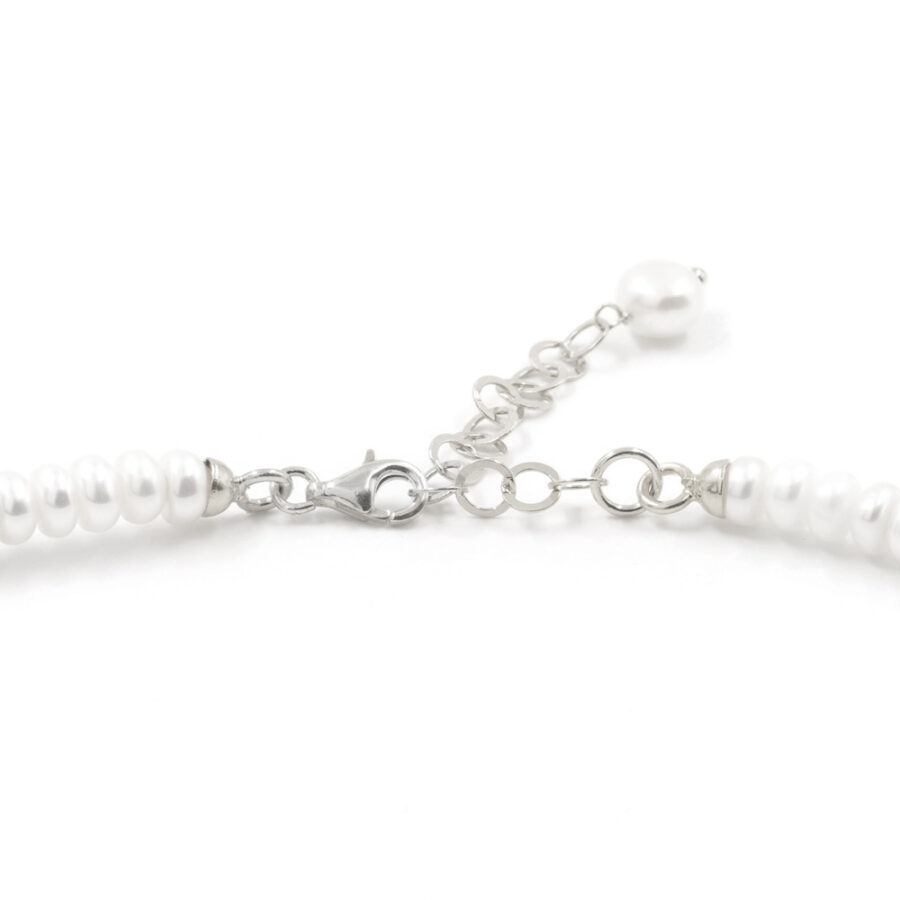 Collana con perle e amazzonite con chiusura in argento 925 – Rodiato - immagine 2