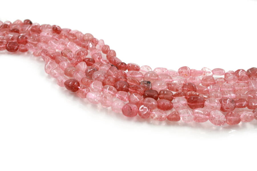 Strawberry quartz fili sassi 10x8mm - immagine 2