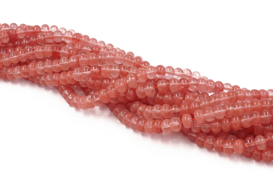 Quarzo Fragola fili rondelle 8x6mm