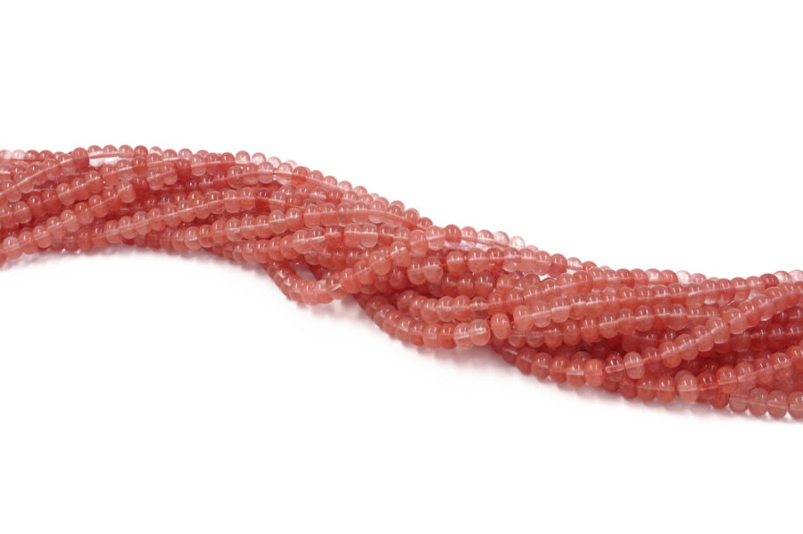 Quarzo Fragola fili rondelle 8x6mm - immagine 2