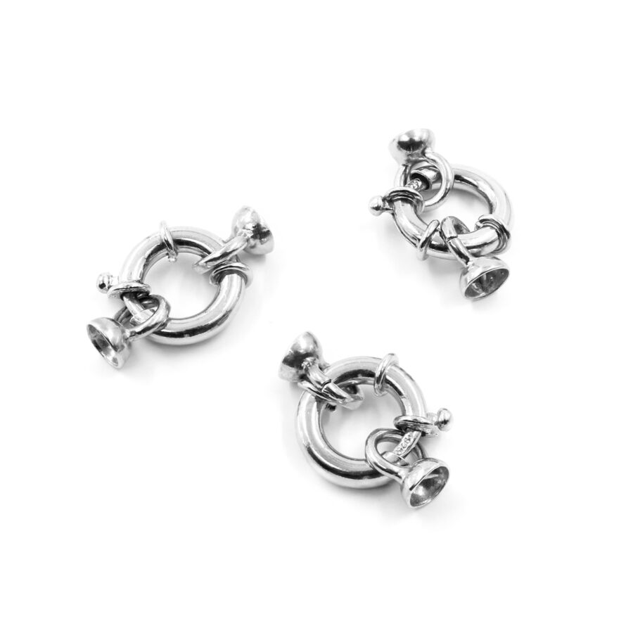 Argento 925‰ chiusura 14mm coppa 6mm – Platinato
