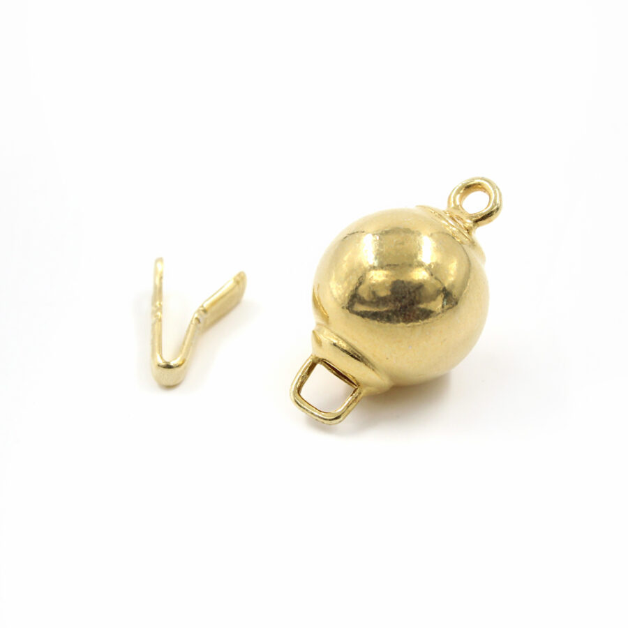 Argento 925‰ chiusura a sfera 12mm – Dorato - immagine 2
