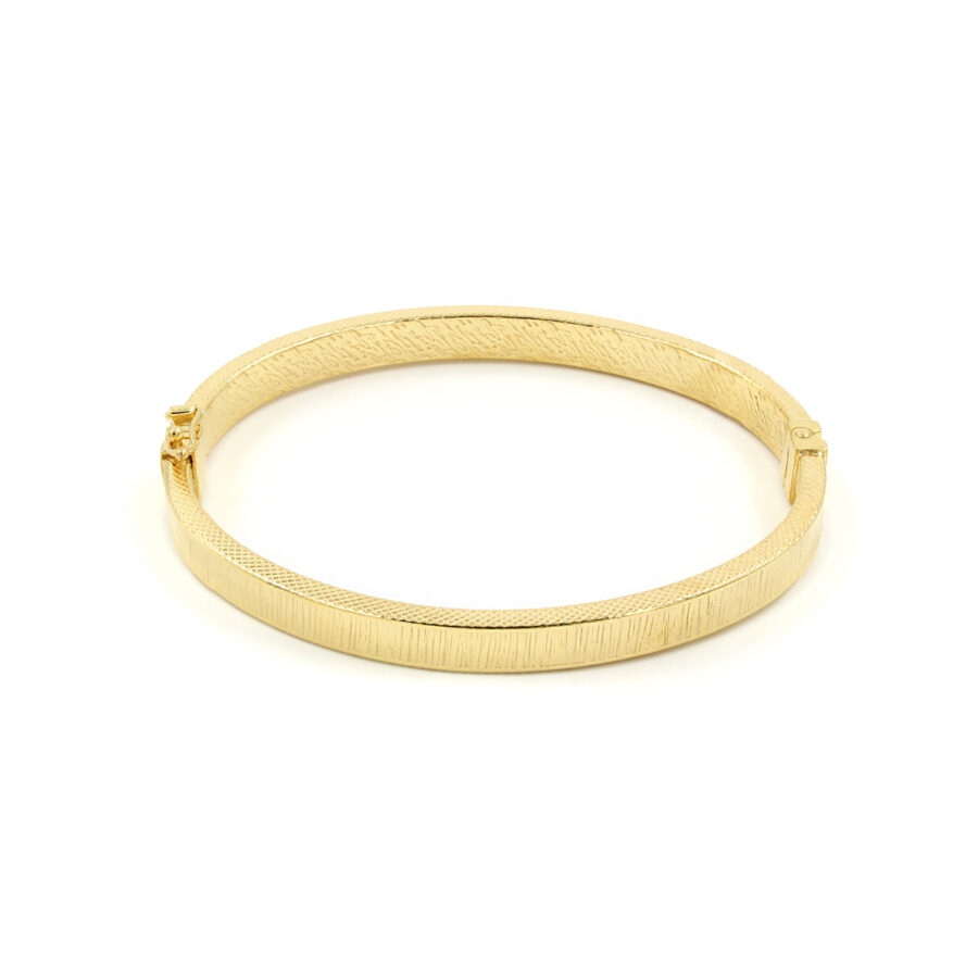 Bracciale ovale in argento 925‰ rigato – Dorato