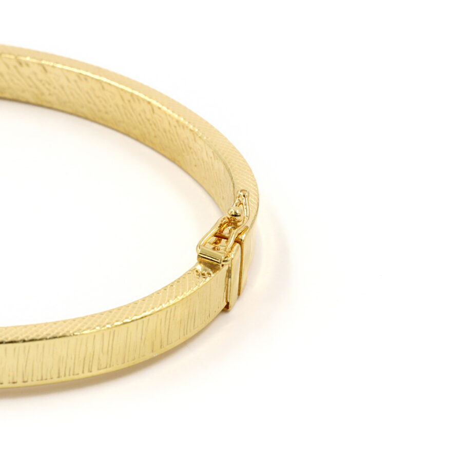 Bracciale ovale in argento 925‰ rigato – Dorato - immagine 2
