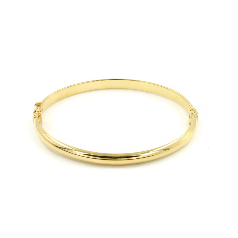 Bracciale ovale in argento 925‰ liscio bombato – Dorato
