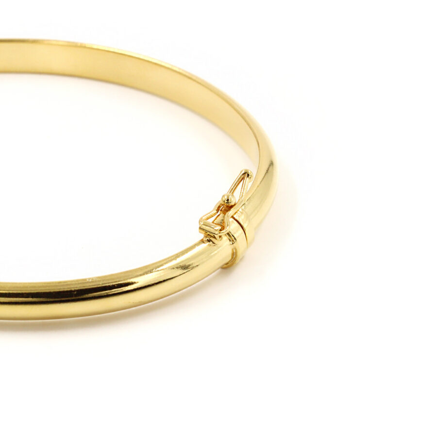 Bracciale ovale in argento 925‰ liscio bombato – Dorato - immagine 2