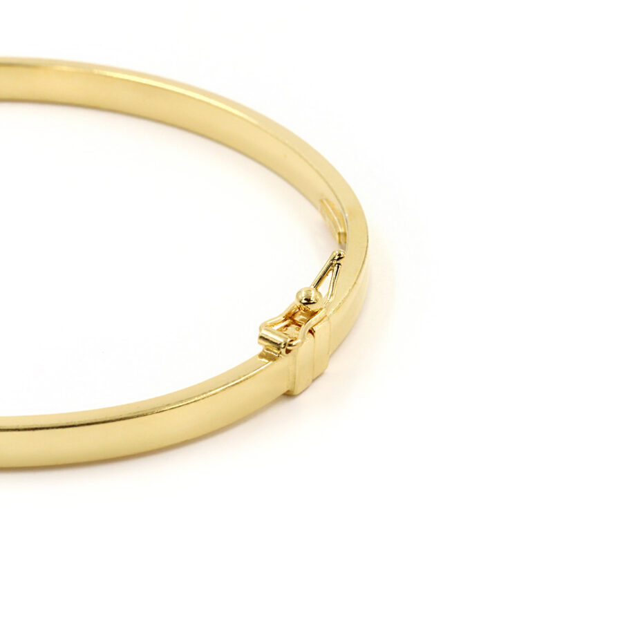 Bracciale ovale in argento 925‰ liscio – Dorato - immagine 2