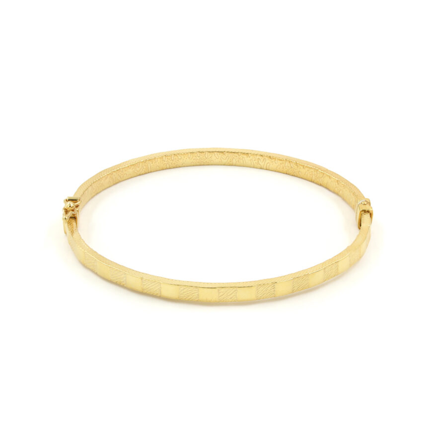 Bracciale ovale in argento 925‰ a scacchiera – Dorato