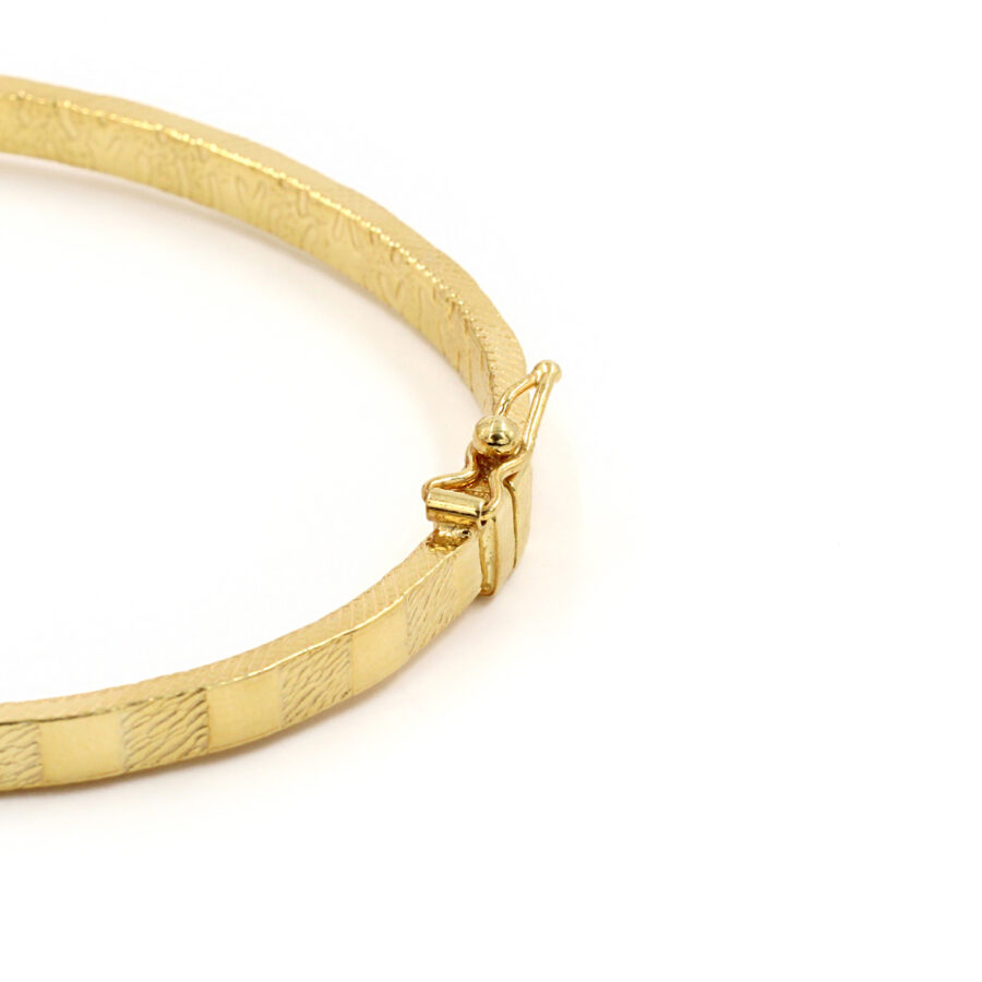 Bracciale ovale in argento 925‰ a scacchiera – Dorato - immagine 2