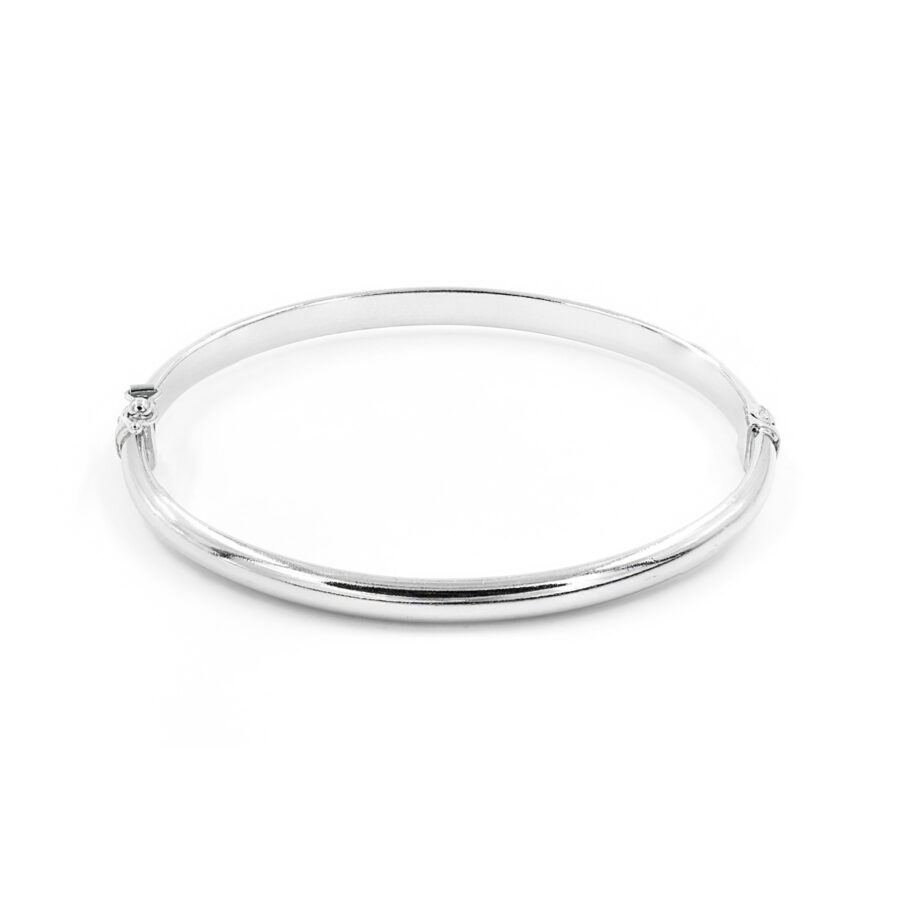 Bracciale ovale in argento 925‰ liscio bombato – Argentato