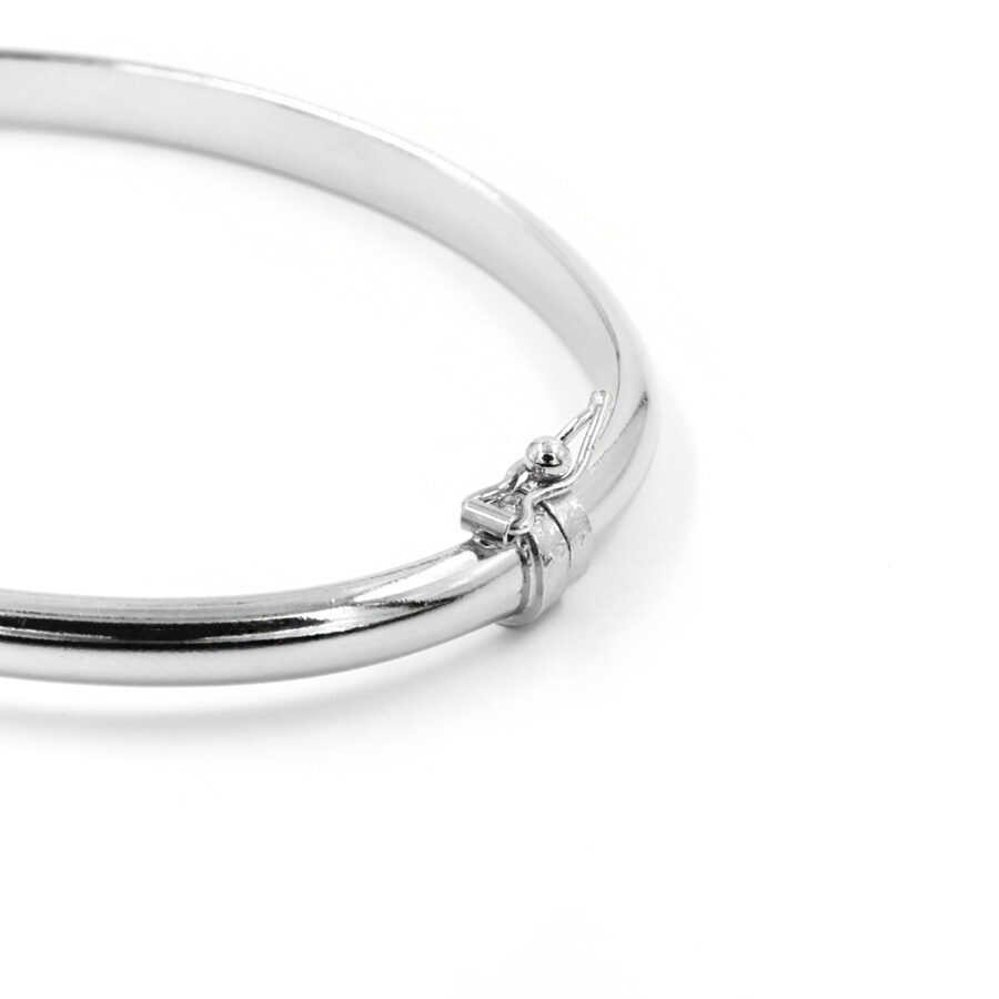 Bracciale ovale in argento 925‰ liscio bombato – Argentato - immagine 2