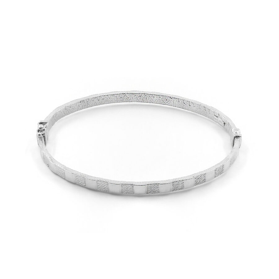 Bracciale ovale in argento 925‰ a scacchiera – Platinato