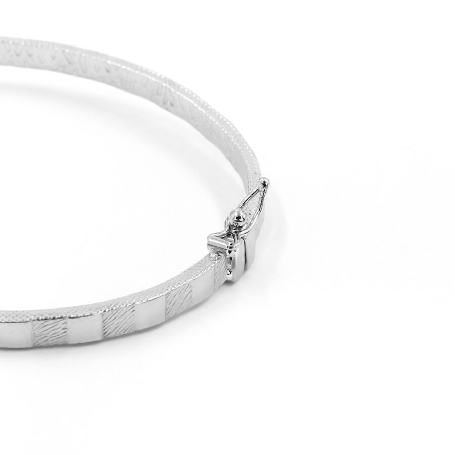 Bracciale ovale in argento 925‰ a scacchiera – Platinato - immagine 2