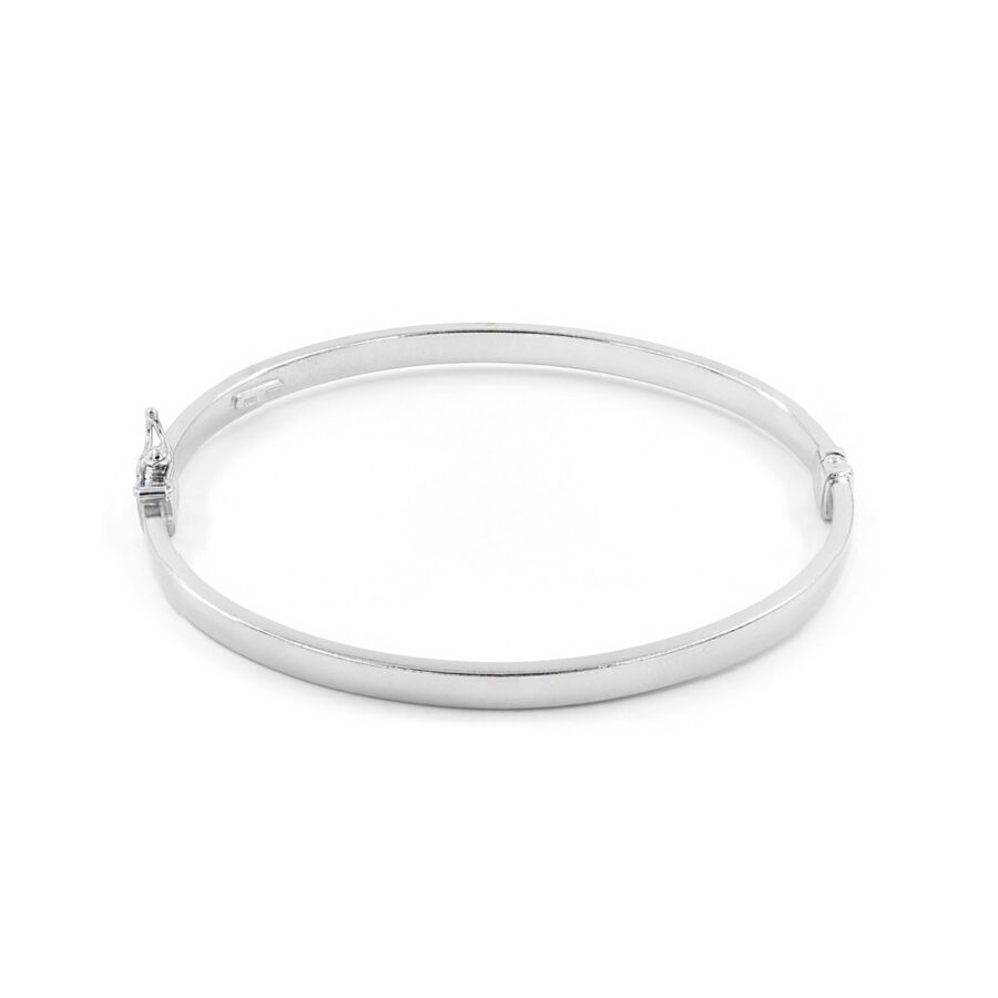 Bracciale ovale in argento 925‰ liscio – Platinato