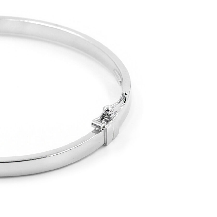Bracciale ovale in argento 925‰ liscio – Platinato - immagine 2