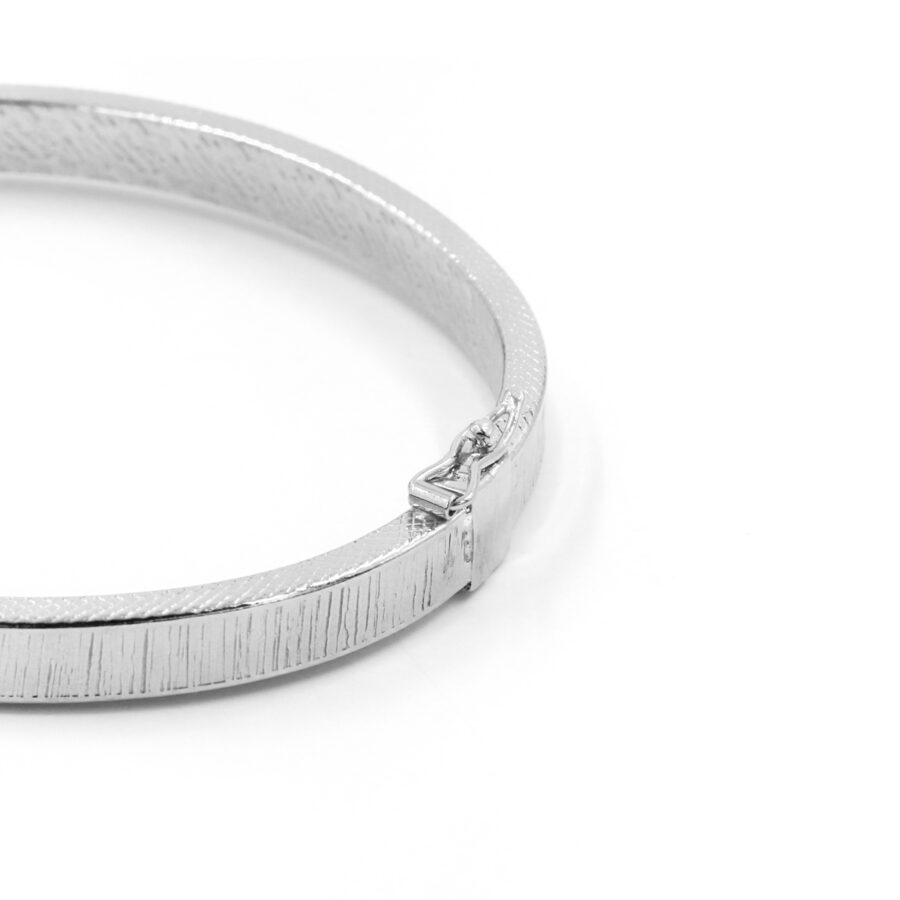 Bracciale ovale in argento 925‰ rigato – Platinato - immagine 2