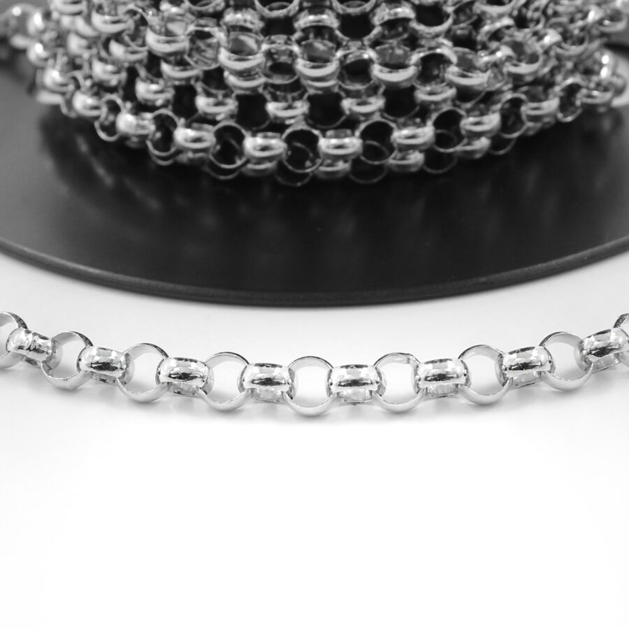 Catena Rolo' in argento 925‰ diametro 6mm – Rodiato