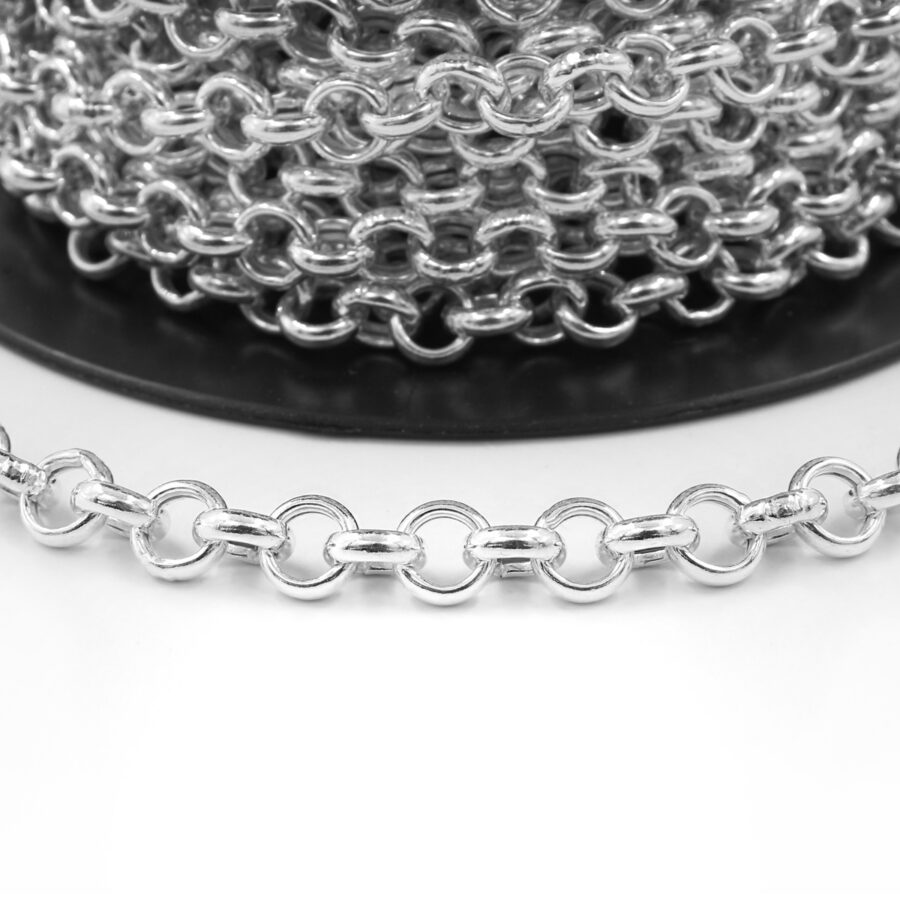 Catena Rolo' vuota in argento 925‰ diametro 8mm – Argentato