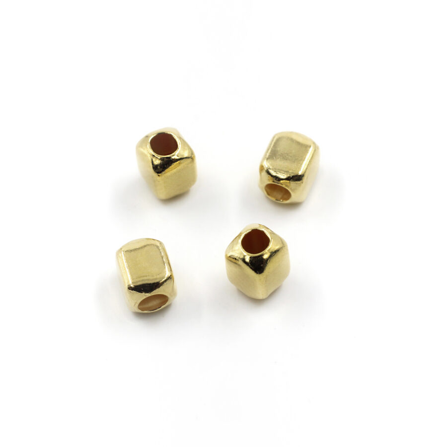 Argento 925‰ distanziatori cubo 4mm - Buste da 5gr – Dorato