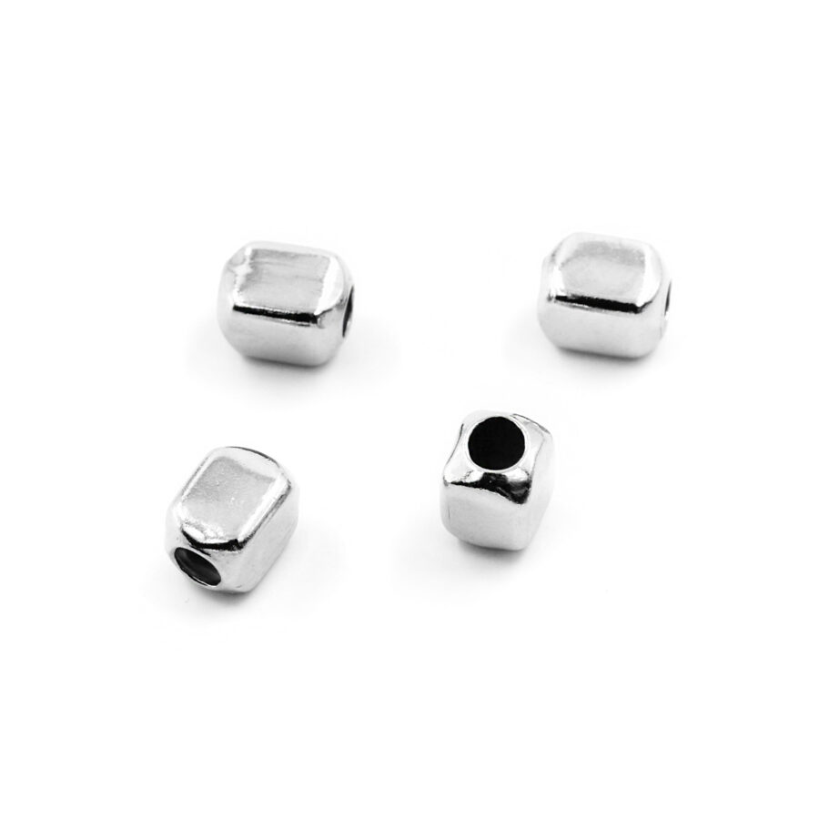 Argento 925‰ distanziatori cubo 4mm - Buste da 5gr – Platinato