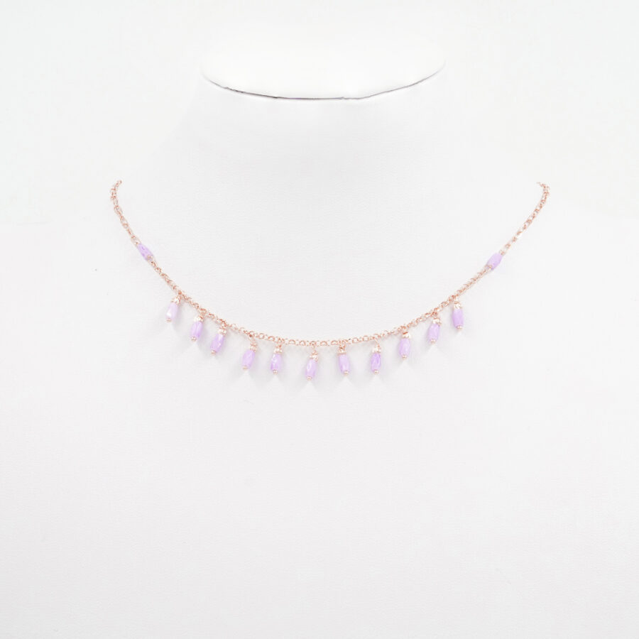 Collana in argento 925‰ con pietre di colore lilla – Rosato