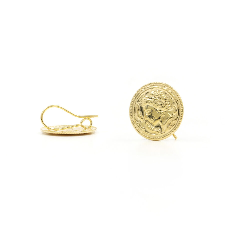 Argento 925 orecchini moneta 20mm – Dorato