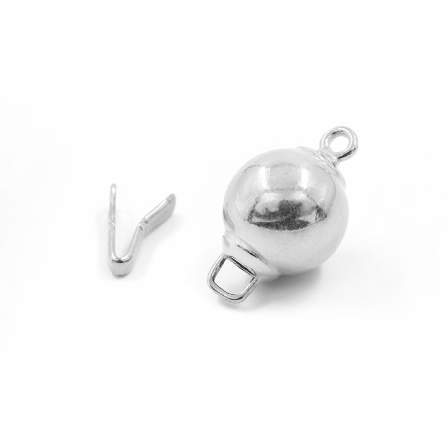 Argento 925‰ chiusura sfera 12mm - Rodiato - immagine 2